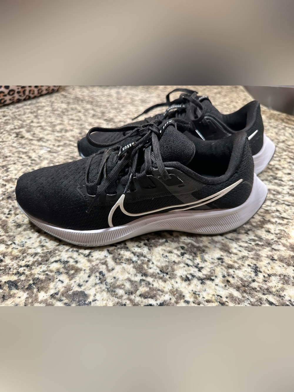 Nike Air Zoom Pegasus 38 Black White Running Shoes Women’s Size 8